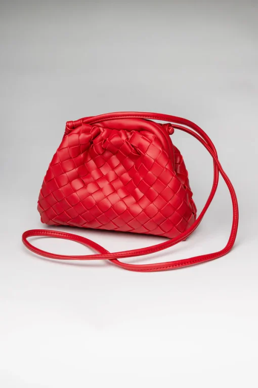 Dumpling bag braided Strong Red