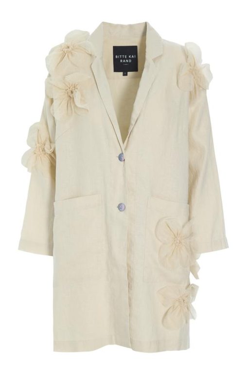 JACKET W FLOWERS - Ivory