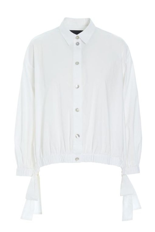 SHIRT W TIE BAND - White