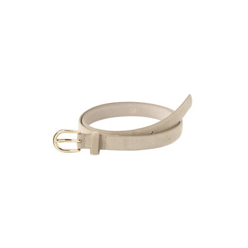 Slim suede belt with gold buckle