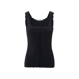 Singlet with frilled seams and fitted silhouette-washed black