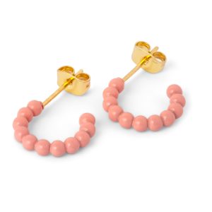 Color Ball Hoops Small pair - Burnt Coral