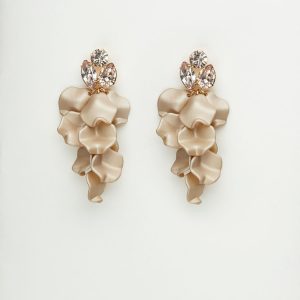 LEAF STONE EARINGS Nougat