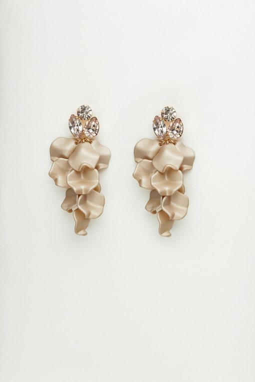 LEAF STONE EARINGS Nougat