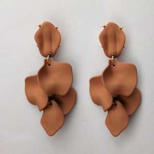 LEAF EARINGS - Camel