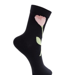 francie flower sock - black