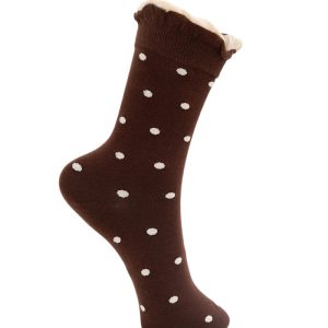 lumina sock - coffee w dots