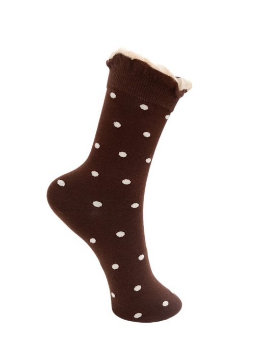 lumina sock - coffee w dots