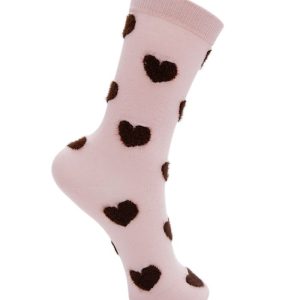 mayline heart sock - rose
