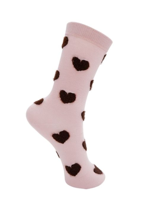 mayline heart sock - rose