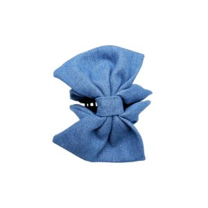 keri bow hair claw - denim