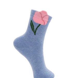 kalea flower sock - blue