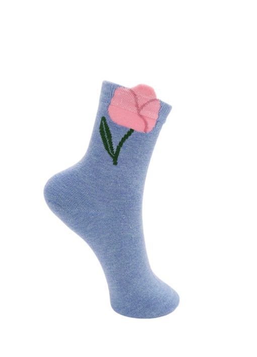 kalea flower sock - blue