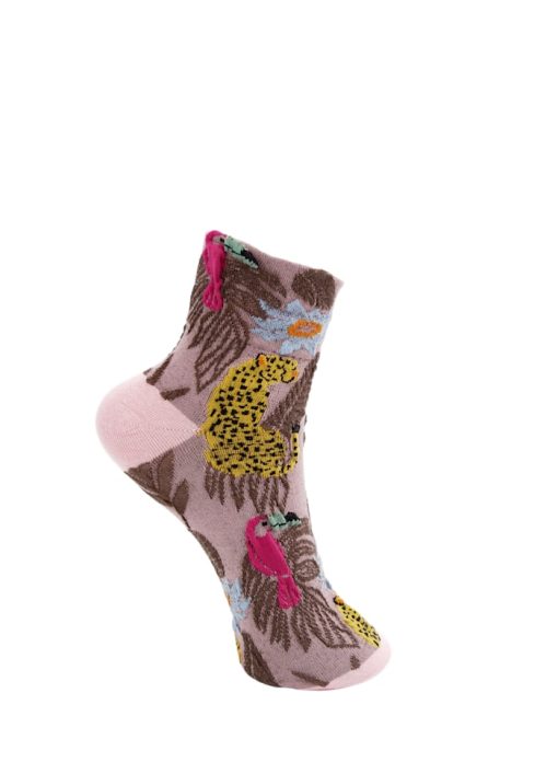 elke animal sock - dust rose