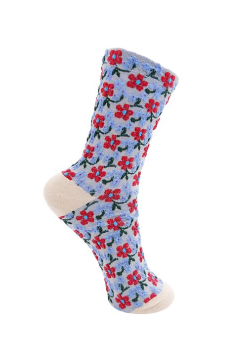 luana flower sock - khaki multi