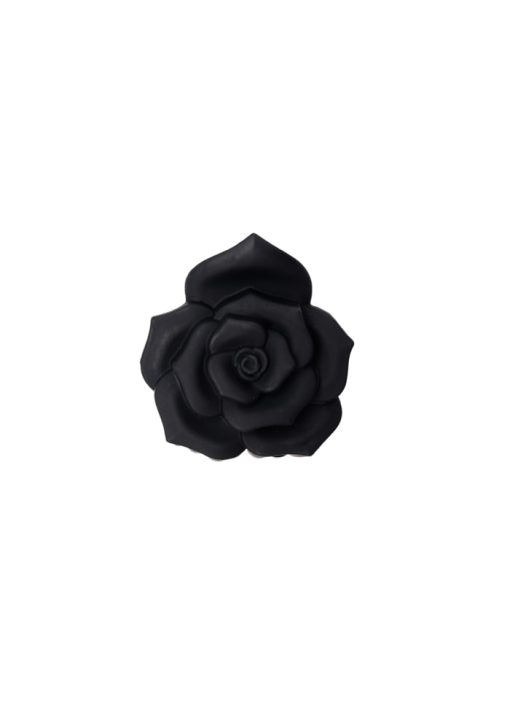 flower matt hair claw - black