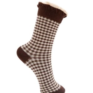 lumina sock - coffee chekered