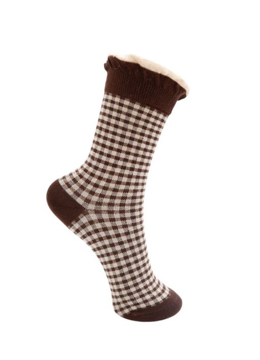 lumina sock - coffee chekered