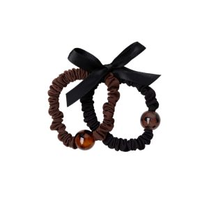 blaise mini scrunchie 2pcs set - black/brown