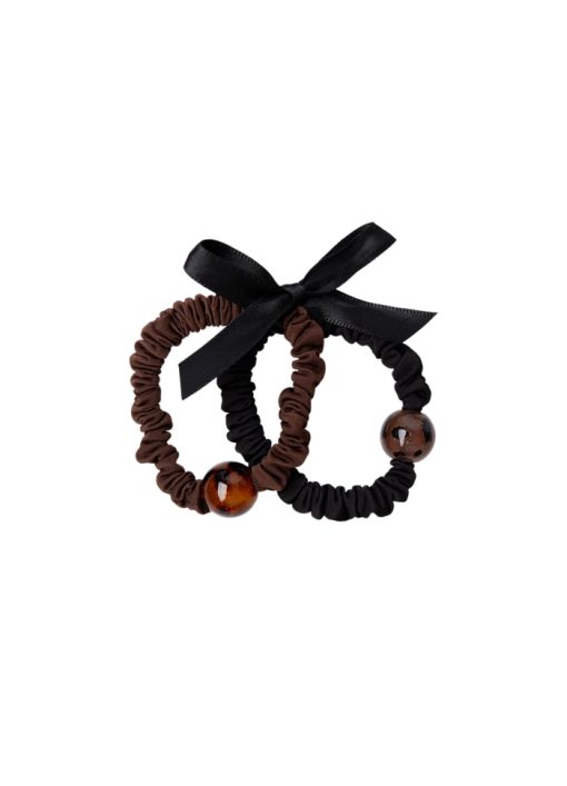 blaise mini scrunchie 2pcs set - black/brown