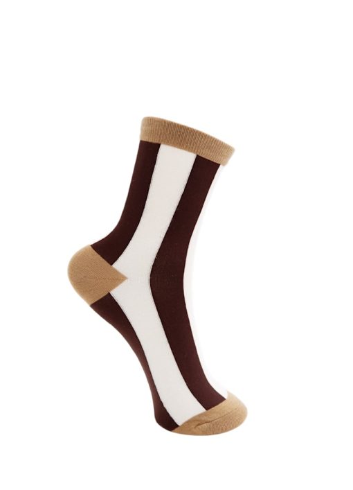 yesenia sock - white/coffee