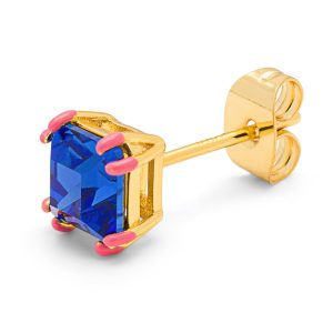 Gala Crystal Bling earring 1 pcs-Capri Blue/Pink