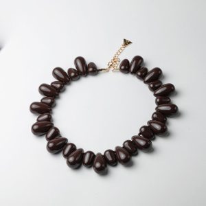 Zina Big Necklace Color- Brown