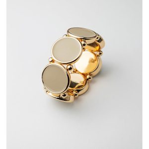 Ava Elastic Bracelet Color- Gold w Beige