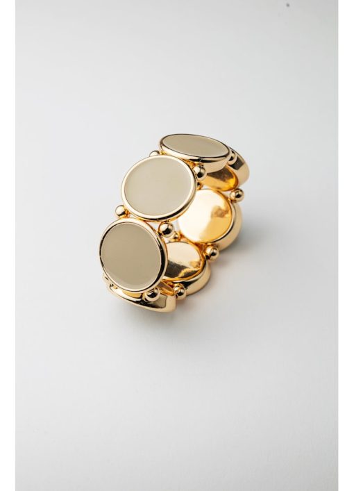 Ava Elastic Bracelet Color- Gold w Beige