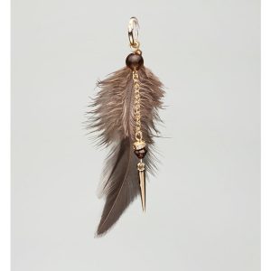 Feather Earrings Color- Gold w brown