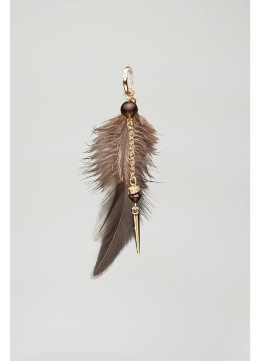 Feather Earrings Color- Gold w brown