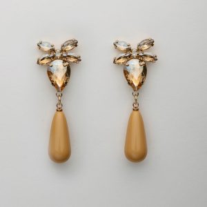 Stone Drop Earrings Color: Beige