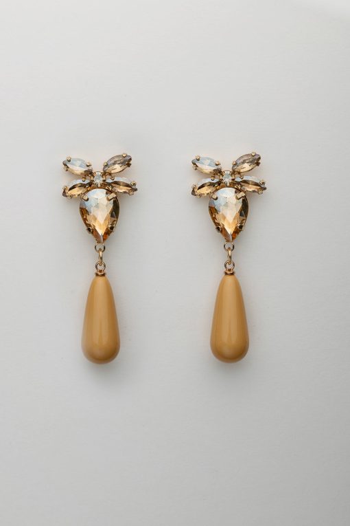 Stone Drop Earrings Color: Beige