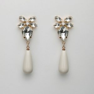 Stone Drop Earrings Color: Offwhite
