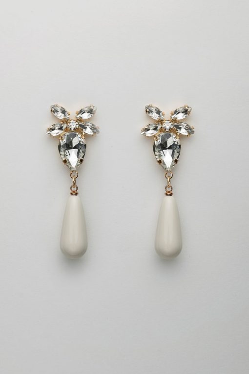 Stone Drop Earrings Color: Offwhite