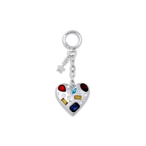 GEM HEART BAG CHARM-Silvery // Mix One size