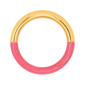 Double Color Ring gold plated-Gold/Coral Pink