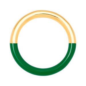 Double Color Ring gold plated-Gold/Green