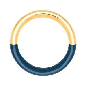 Double Color Ring gold plated-Gold/Retro Dark Blue
