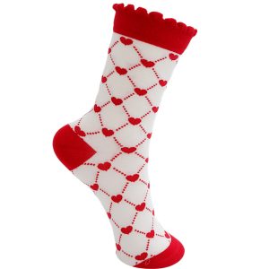 BCJACQUELINE SOCK-RED HEART