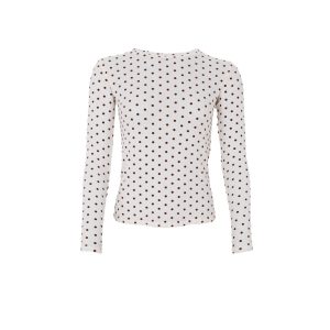 BCJENNIE DOTTED MESH BLOUSE - Cream