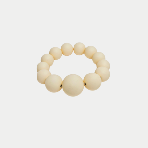 BIG BEAD BRACELET ELASTIC-Creme