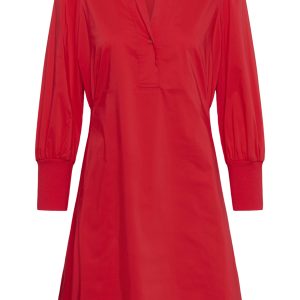 kiea Antoinett Rib Dress - Fiery Red