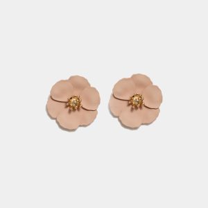 FLOWER SMALL EARRINGS-Nude Pink