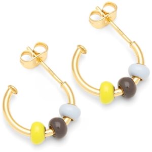 Color Ball 3 Hoops pair -gold plated/Poetry