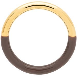 Double Color Ring gold plated-Gold/Cocoa Powder