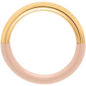 Double Color Ring gold plated-Gold/Dusty Peach