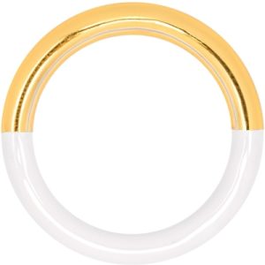 Double Color Ring gold plated-Gold/White