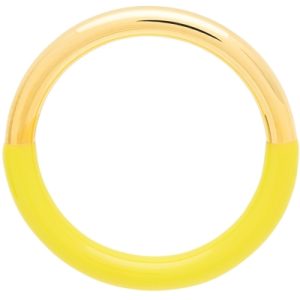 Double Color Ring gold plated-Gold/Wild Lime