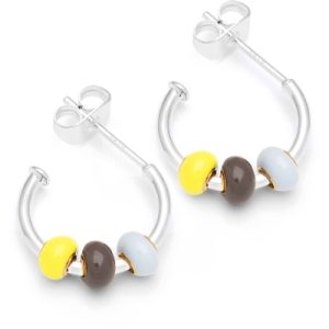 Color Ball 3 Hoops pair -silver plated/Poetry